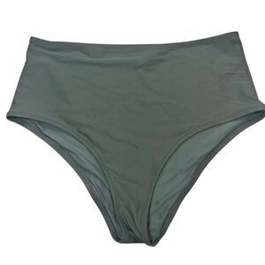 Aerie High Waisted Stretchy Full Coverage Swim Bikini Bottom Green XL